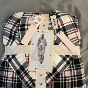 Victoria's Secret Black and White Plaid Flannel Pajamas